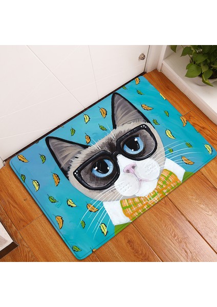 BJW-4060-211010(42) 500MMX800MM 1 Adet Sevimli Kedi Hayvanlar Desen Kaymaz Süet Halı Paspas Paspas Açık Mutfak Oturma Odası Zemin Mat Halı Ev Dekor (Yurt Dışından) modelleri