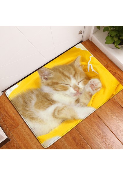 BJW-4060-211010(42) 500MMX800MM 1 Adet Sevimli Kedi Hayvanlar Desen Kaymaz Süet Halı Paspas Paspas Açık Mutfak Oturma Odası Zemin Mat Halı Ev Dekor (Yurt Dışından) indirimleri