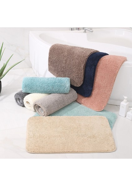 Bej 40X60 cm Tüylü Kalın Banyo Paspas Düz Renk Banyo Halıları Tuvalet Paspas Zemin Halıları Küvet Lavabo Yanında Mikrofiber Duş Odası Pedi (Yurt Dışından) fırsatları