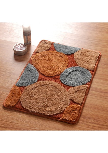 Cheng Yaklaşık 50X80CM Yuvarlak Tasarım Banyo Paspasları, Silp Banyo Halı Seti ve Kilim, Tuvalette Kapı Yolu Halısı, Banyo ve Tuvalet Için Zemin Banyo Paspasları (Yurt Dışından) modelleri