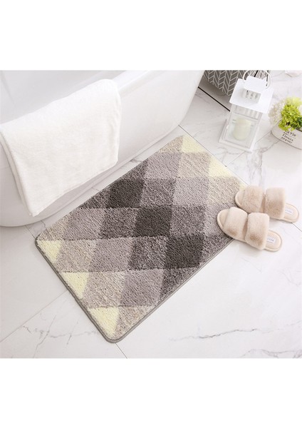 Gri 50X80 cm (20X31 Inç) Degrade Renk Akın Banyo Paspasları Kaymaz Emici Ayak Pedi Duş Kapı Paspasları Mikrofiber Banyo Halıları Ev Giriş Zemin Pedi (Yurt Dışından)