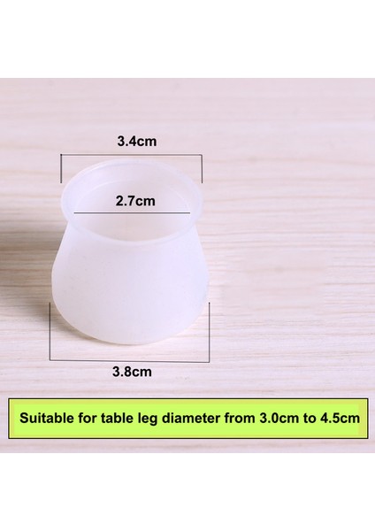 Beyaz Round3.4x3.8 16PCS Kaymaz Masa Sandalye Bacak Silikon Kapak Pedi Mobilya Masa Ayakları Kapak Zemin Koruyucu Kaymaz Masa Sandalye Ayak Koruması (Yurt Dışından)