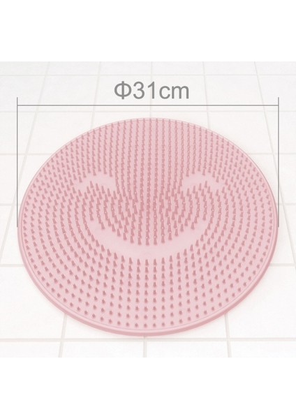Pembe Dairesel Çap 31 Silikon Banyo Duş Geri Fırça Masaj Banyo Ayak Fırçası Ölü Cilt Anti Patinaj Ped Banyo Paspasları Banyo Paspas (Yurt Dışından)