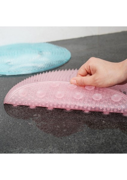 Pembe Dairesel Çap 31 Silikon Banyo Duş Geri Fırça Masaj Banyo Ayak Fırçası Ölü Cilt Anti Patinaj Ped Banyo Paspasları Banyo Paspas (Yurt Dışından) fiyatları