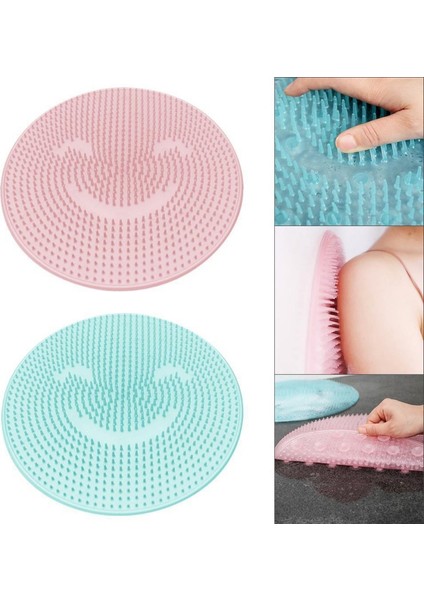 Pembe Dairesel Çap 31 Silikon Banyo Duş Geri Fırça Masaj Banyo Ayak Fırçası Ölü Cilt Anti Patinaj Ped Banyo Paspasları Banyo Paspas (Yurt Dışından) fırsatları