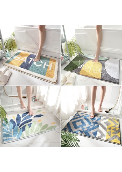 Kuaileaoyou 1 Adet 50X80 cm Tüm Sezon Yumuşak Kaymaz Banyo Halısı Gökkuşağı Baskı Giriş Su Emici Banyo Paspası Ev Dekor Zemin Halı Duş Odası Paspasları (Yurt Dışından) fırsatları