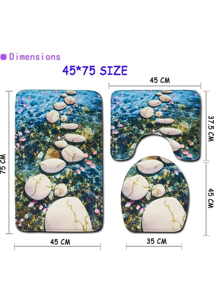Banyo Için Tek Banyo Paspası Hd Baskı Taş Halı Kaymaz Banyo Paspas Paspas 3D Tuvalet Paspas Ev Dekor Için Çevre Dostu Tuvalet Klozet Kapağı (Yurt Dışından) fırsatları