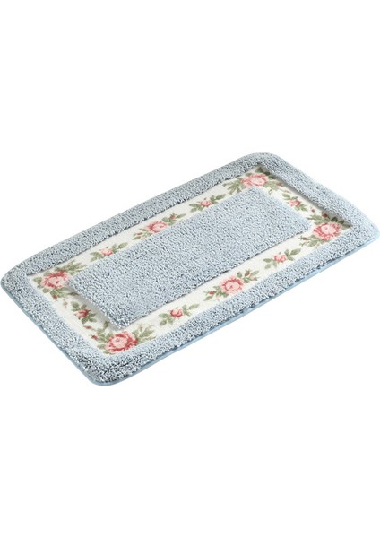 Mavi 40X60 cm Banyo Paspas Pastoral Tarzı Zemin Kaymaz Giriş Paspas Duş Odası Tuvalet Halıları Banyo Mutfak Halıları Ev Dekorasyon Paspasları (Yurt Dışından)