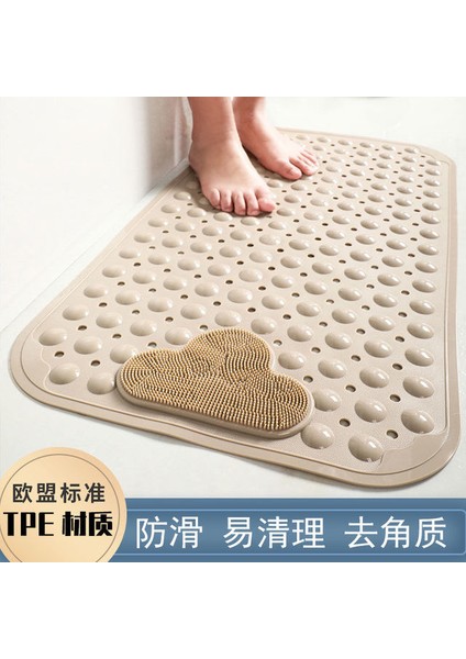 Haki 40X70CM Banyo Paspas Kaymaz Fırça Duş Masaj Paspaslar Kolay Temizlik Otel Ev Banyo Anti-Damla Paspas Basit Ayak Pedleri (Yurt Dışından)