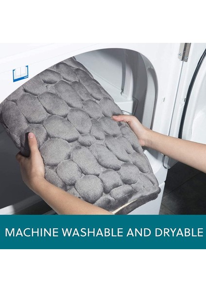 Grey-3pcs Tuvalet Yumuşak Mat Emici 2pcs Set Set Mat 3 Olmayan Zemin Duş Halısı Kayma Banyo Banyo Halıları Banyo Kapağı Arnavut Kaldırımı Kapağı (Yurt Dışından) indirimleri