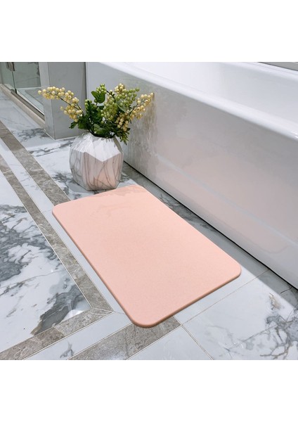 Pembe 300MMX400MM Kaymaz Paspaslar Diatomit Banyo Paspası 300*400MM Hızlı Kuruyan Tuvalet Halısı Hızlı Kuru Wc Mat Çakıl Taşı Banyoda Ayak Halı Seti (Yurt Dışından)