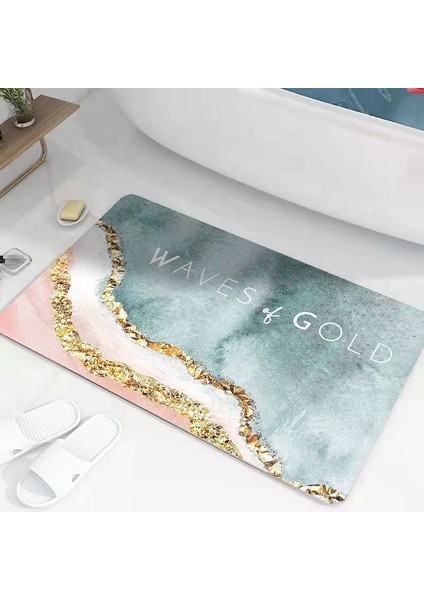 Renk K 40X60CM Süper Emici Banyo Halıları Yumuşak Diyatomlu Toprak Banyo Duş Matı Çabuk Kuruyan Tuvalet Kapı Ayak Paspasları Kaymaz Halı (Yurt Dışından) modelleri
