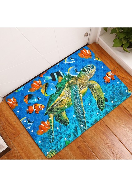 BJW-4060-211009(53) 500MMX800MM 3D Okyanus Dünya Balık Halı Mutfak Mat Giriş Paspas Yatak Odası Ev Zemin Dekorasyon Oturma Odası Halı Banyo Kaymaz Halı (Yurt Dışından)