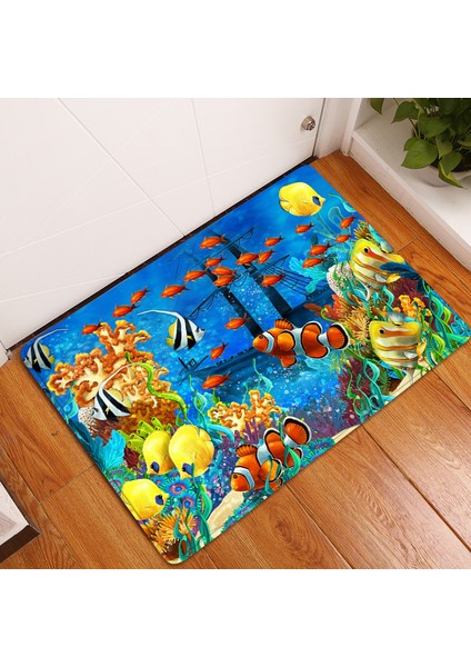 BJW-4060-211009(53) 500MMX800MM 3D Okyanus Dünya Balık Halı Mutfak Mat Giriş Paspas Yatak Odası Ev Zemin Dekorasyon Oturma Odası Halı Banyo Kaymaz Halı (Yurt Dışından) fiyatları