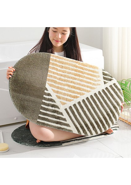 Dikdörtgen-Yeşil 40X60CM Çizgili Banyo Paspasları Dikdörtgen Su Emici Zemin Halısı Kaymaz Duş Mat Tuvalet Kapı Giriş Paspası Banyo Dekorasyonu (Yurt Dışından) indirimleri
