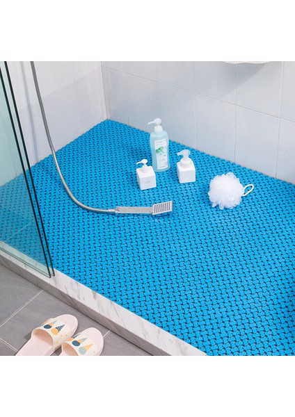 Blue-2 30X30 cm 12 Adet Kaymaz Banyo Paspasları Banyo Halısı Pvc Örgü Yumuşak Plastik Kaymaz Mat Ayak Masajı Tuvalet Ekleme Zemin Mat Duş Mat (Yurt Dışından)