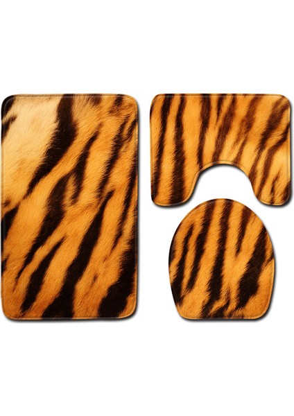 No-9 45X75 cm 3 Adet Leopar Hayvan Banyo Paspas Seti Zebra Çizgili Banyo Duş Banyo Paspas Tuvalet Kapağı Kapak Banyo Halı Kilim Ev Dekorasyon (Yurt Dışından) modelleri