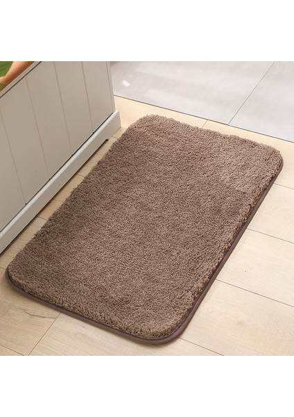 Kahverengi 50X80 cm Tüylü Kalın Banyo Paspas Düz Renk Banyo Halıları Tuvalet Paspas Zemin Halıları Küvet Lavabo Yanında Mikrofiber Duş Odası Pedi (Yurt Dışından)