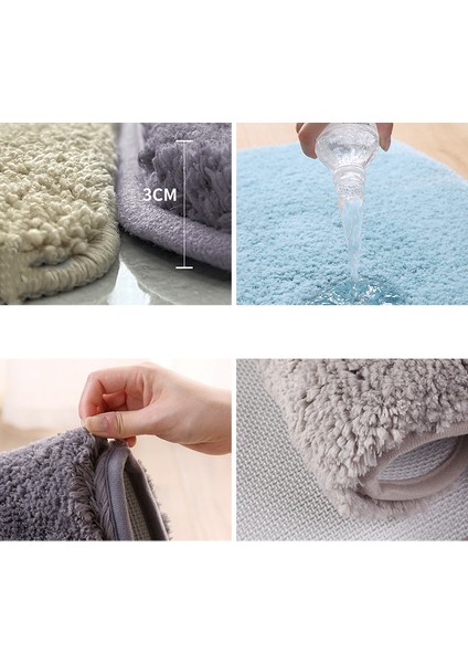Kahverengi 50X80 cm Tüylü Kalın Banyo Paspas Düz Renk Banyo Halıları Tuvalet Paspas Zemin Halıları Küvet Lavabo Yanında Mikrofiber Duş Odası Pedi (Yurt Dışından) modelleri