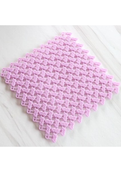 Açık Mor 12 Adet 25 cm x 25 cm Banyo Kare Kaymaz Banyo Paspas Pvc Banyo Paspasları Ev Mutfak Paspaslar Tuvalet Banyo Halı Duş Mat Banyo Halısı Ayak Pedi (Yurt Dışından)