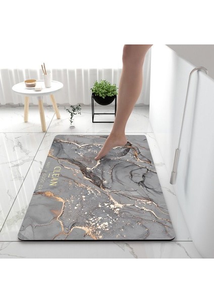 Renk E 40X60 cm Süper Emici Banyo Halıları Yumuşak Diyatomlu Toprak Banyo Duş Matı Çabuk Kuruyan Tuvalet Kapı Ayak Paspaslar Kaymaz Halı (Yurt Dışından)