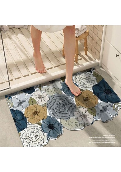 Renk A 30X50 cm Diatom Çamur Banyo Paspas Süper Emici Banyo Duş Zemin Mat Kaymaz Giriş Paspas Tuvalet Halısı Modern Stil Halı (Yurt Dışından)