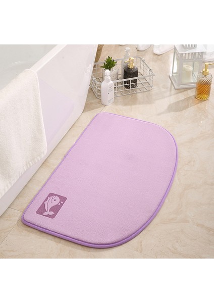 Açık Mor 45X70 cm Süper Emici Banyo Paspas Hafızalı Köpük Halı Kaymaz Banyo Halısı Yumuşak Küvet Yan Alan Halıları Duş Odası Paspas Tuvalet Ayak Pedi (Yurt Dışından)