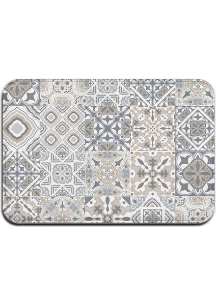 BJW-4060-211021(84) 500MMX800MM Gri Bohem Mandala Çiçek Halı Polyester Halı Kaymaz Zemin Mat Paspas Yatak Odası Mutfak Kapı Banyo Dekorasyonu Için (Yurt Dışından)