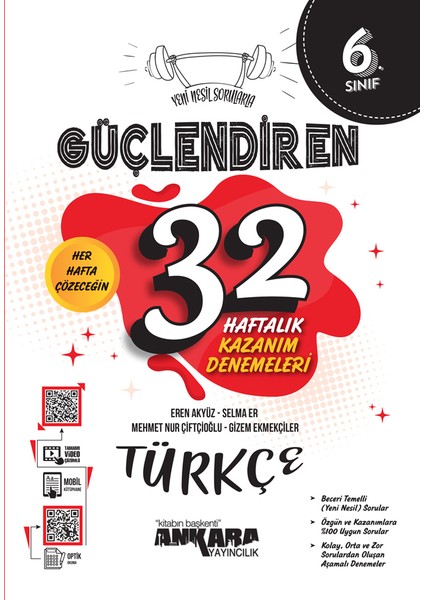 2024 Güncel 6.Sınıf Türkçe ve Fen Bilimleri Güçlendiren Soru Bankası ve 32 Haftalık Deneme Seti