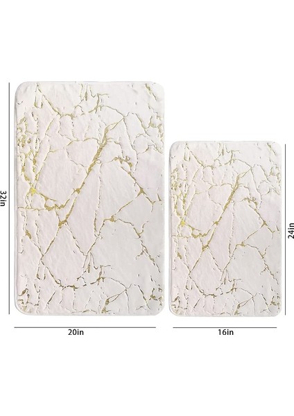 Mermer Siyah 80X120 cm Inyahome Banyo Paspasları Lüks Beyaz ve Altın Kaymaz ve Yumuşak Banyo Halısı Emici Banyo Halısı Dekor Mutfak Için Kapalı (Yurt Dışından)