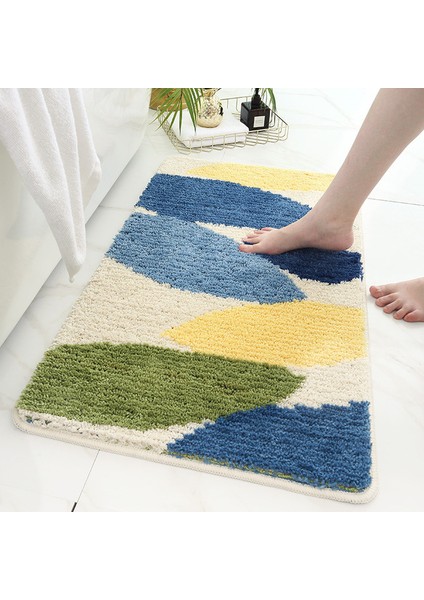 05 50X80CM Honlaker Yeşil Yapraklar Akın Banyo Paspas Kaymaz Emici Mikrofiber Banyo Halısı Ev Giriş Kapı Mat Süper Yumuşak Banyo Halısı (Yurt Dışından)