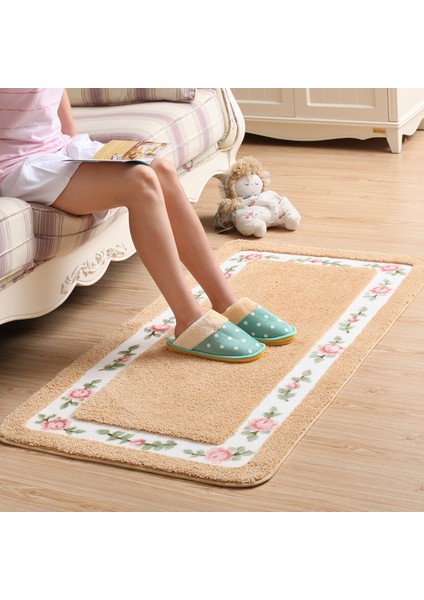 Altın 45X120 cm Pastoral Tarzı Banyo Paspas Banyo Mutfak Çoklu Boyutları Halı Seti Kaymaz Paspas Duş Odası Tuvalet Halıları Zemin Alanı Pedi (Yurt Dışından)
