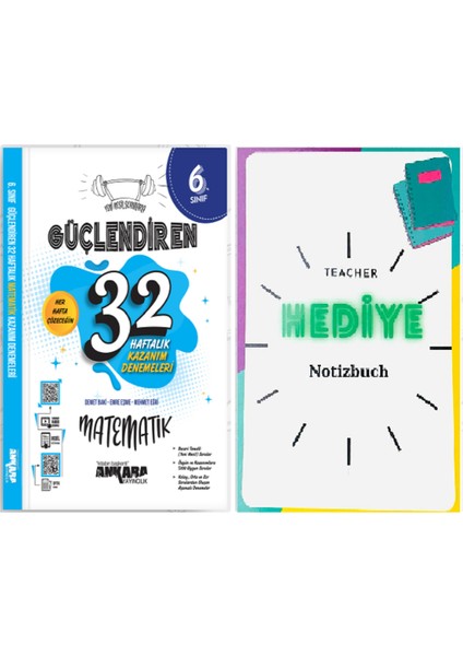 Ankara Yayıncılık 2024 Güncel 6.Sınıf Matematik Güçlendiren 32 Haftalık Deneme Seti Nesil Eğitici