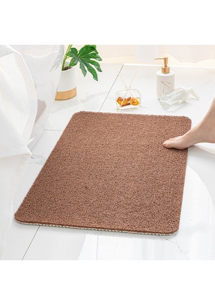 Kahverengi 60X90CM 23X35IN Banyo Kaymaz Mat Küf Çatı Su Geçirmez Duş Mat Yumuşak Masaj Ev Banyo Mutfak Pvc Yıkanabilir Hızlı Kuruyan Zemin Halı (Yurt Dışından)
