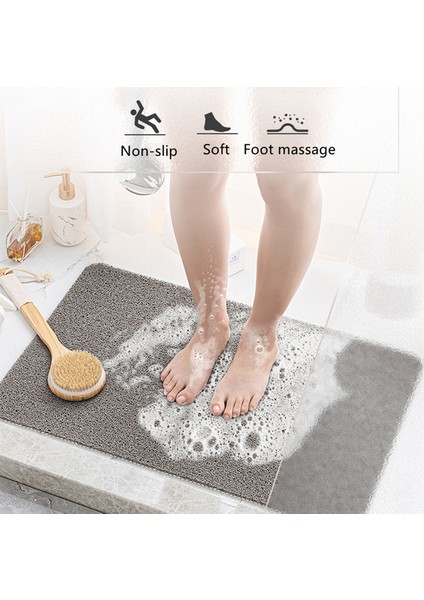 Kahverengi 60X90CM 23X35IN Banyo Kaymaz Mat Küf Çatı Su Geçirmez Duş Mat Yumuşak Masaj Ev Banyo Mutfak Pvc Yıkanabilir Hızlı Kuruyan Zemin Halı (Yurt Dışından) modelleri