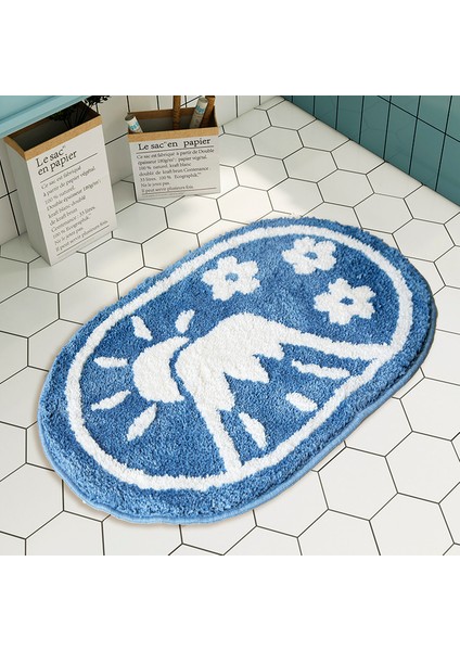 J 60X90 cm Freaky Temiz Banyo Paspas Yatak Odası Oturma Odası Halı Ev Kaymaz Banyo Paspas Su Emici Kabarık Yumuşak Tuvalet Mat Banyo Halıları (Yurt Dışından)