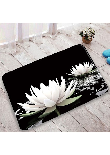 DD-154BL 60X40CM-23.6X15.7IN Bambu Zen Taş Akışı Banyo Kaymaz Banyo Paspasları Mutfak Halıları Giriş Paspas Oturma Odası Başucu Zemin Halı Ev Dekor (Yurt Dışından)