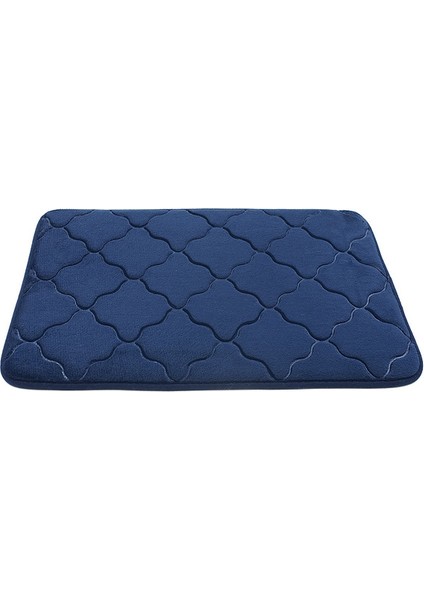 Lacivert 3 40X60 cm Arnavut Kaldırımı Kabartmalı Banyo Banyo Paspas Mercan Polar Kaymaz Halı Küvet Zemin Halı Duş Odası Paspas Bellek Köpük Ped (Yurt Dışından)