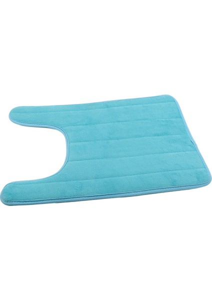 Açık Mavi U-Şekilli Su Emici Köpük Banyo Paspasları Tuvalet Paspas Banyo Mercan Polar Halı Halı Kaymaz Zemin Tuvalet Ev Dekor Ev (Yurt Dışından)