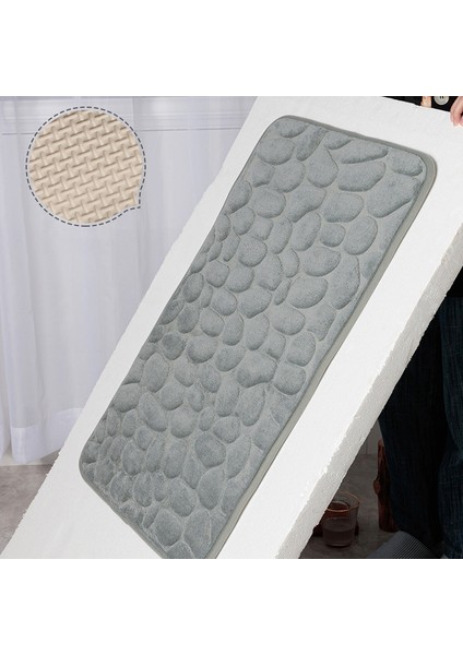 Mavi 50X80CM Arnavut Kaldırımı Kabartmalı Banyo Banyo Paspas Kaymaz Halılar Lavabo Küvet Yan Kilim Duş Odası Paspas Hafızalı Köpük Ped (Yurt Dışından) fırsatları