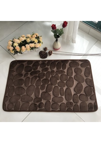 CN1010 40X60 cm Banyo Banyo Paspas 3D Arnavut Kaldırımı Kabartmalı Kaymaz Mat Zemin Halı Su Emici Paspas Bellek Köpük Arnavut Kaldırımı Ayak Mat (Yurt Dışından)
