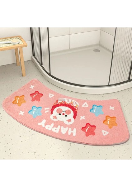 Renk 3 Yaklaşık 45X100 cm Sevimli Karikatür Baskı Desen Banyo Kaymaz Ayak Pedleri Sektör Şekli Uzun Peluş Tuvalet Odası Emici Zemin Mat Ev Dekorasyon (Yurt Dışından) modelleri