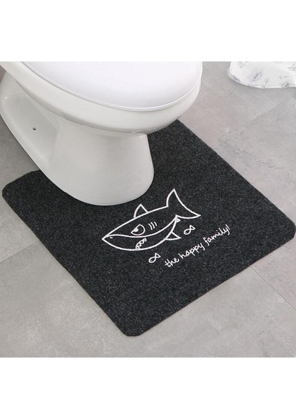Stil 1 U Şekli Ped 50X50CM Kaymaz Banyo Paspası U Şekli Ped Banyo Mutfak Halısı Duş Tuvalet Paspası Banyo Tuvalet Halısı Su Emici Halı Yer Mat (Yurt Dışından)