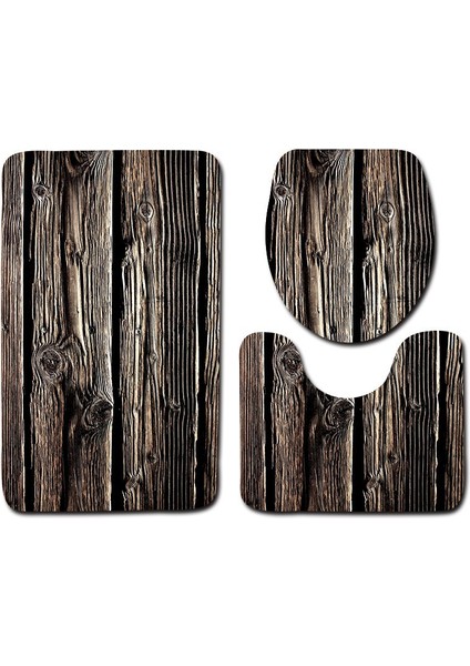 Stil 5 45X75 cm Ahşap Tahıl Desen Banyo Dekor Tuvalet Üç Parçalı Set Kaymaz Banyo Paspasları Setleri Banyo Ürünleri Banyo Halısı Banyo Paspası (Yurt Dışından) indirimleri