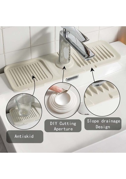 Siyah 37X14 cm Silikon Musluk Emici Mat Mutfak Lavabo Sıçrama Koruması Lavabo Su Sıçrama Koruması Banyo Tezgahı Koruyucu Lavabo Drenaj Mat (Yurt Dışından) modelleri