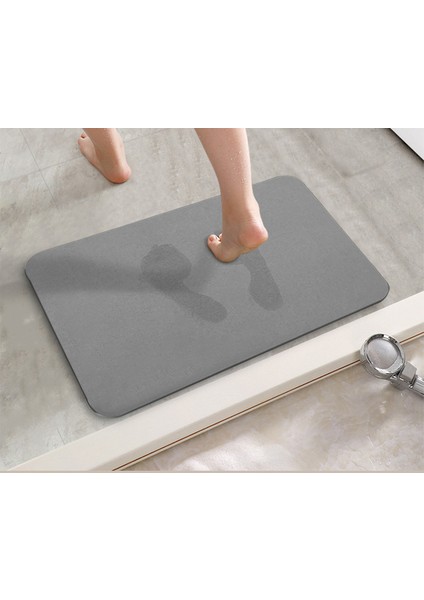 Gri 300 mm x 400 mm Kaymaz Banyo Paspas 30*40 cm Diatomit Toprak Banyo Paspas Kurutma Hızlı Emici Mat Kolay Temizlenebilir Çocuklar Için Yaşlı Banyo Halısı (Yurt Dışından)
