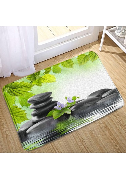 DD-10553J 40X60CM-15.7X23.6IN Zen Banyo Paspas Meditasyon Taş Yeşil Bambu Çiçek Manzara Kaymaz Halılar Mutfak Halı Paspas Giriş Banyo Yatak Odası Dekoru (Yurt Dışından)