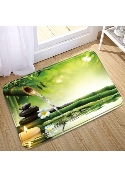 DD-10553J 40X60CM-15.7X23.6IN Zen Banyo Paspas Meditasyon Taş Yeşil Bambu Çiçek Manzara Kaymaz Halılar Mutfak Halı Paspas Giriş Banyo Yatak Odası Dekoru (Yurt Dışından)