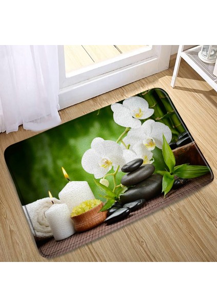 DD-10553J 40X60CM-15.7X23.6IN Zen Banyo Paspas Meditasyon Taş Yeşil Bambu Çiçek Manzara Kaymaz Halılar Mutfak Halı Paspas Giriş Banyo Yatak Odası Dekoru (Yurt Dışından)