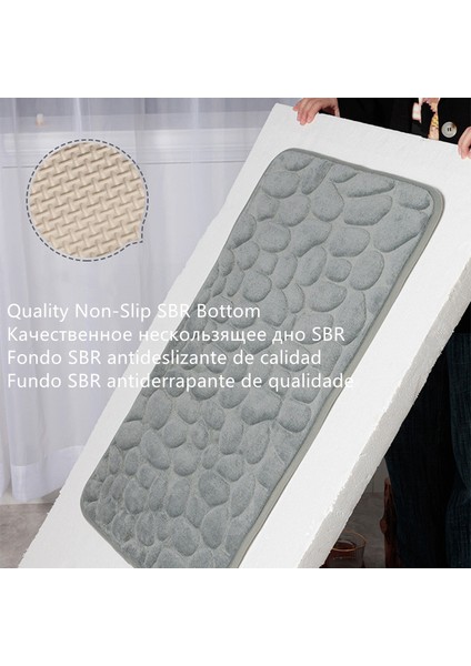 Kahve 1 Adet 40X60 cm Basit Momery Köpük Banyo Paspas 3D Arnavut Kaldırımı Desen Emici Banyo Halısı Tuvalet Koridor Kaymaz Paspas Zemin Halı Yıkanabilir (Yurt Dışından) indirimleri